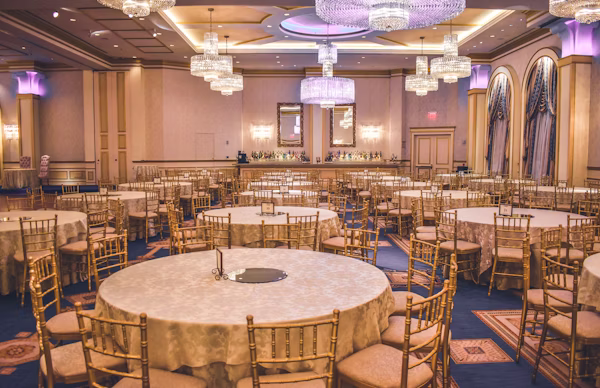 Exclusive venue event dining setup
