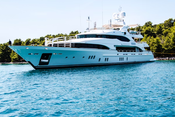 Luxury yacht dining setup